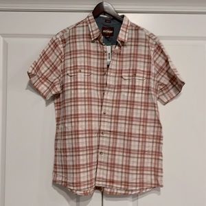 Men’s short sleeve linen blend shirt, Large (NWT)